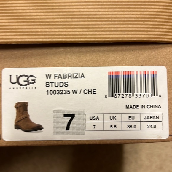 UGG Chestnut Fabrizia Studs Boot, Size 7 - Picture 11 of 12